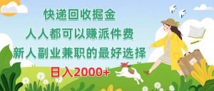 快递回收掘金，人人都可以赚派件费，新人副业兼职的最好选择，日入2000+-星河网创