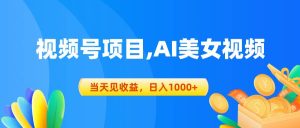 视频号蓝海项目,AI美女视频，当天见收益，日入1000+-星河网创