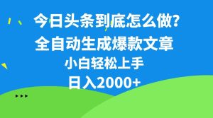今日头条最新最强连怼操作,10分钟50条,真正解放双手,月入1w+-星河网创