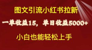 图文引流小红书拉新一单15元，单日暴力收益5000+，小白也能轻松上手-星河网创