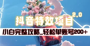 抖音特效领红包项目2.0_小白完整攻略，单账号轻松200+到手~-星河网创