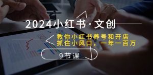2024小红书·文创：教你小红书养号和开店、抓住小风口 一年一百万 (9节课)-星河网创