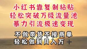 深层揭秘小红书，靠复制粘贴，一周突破万级流量池，无脑搬运，暴力引流…-星河网创
