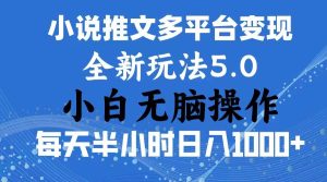 2024年6月份一件分发加持小说推文暴力玩法 新手小白无脑操作日入1000+ …-星河网创