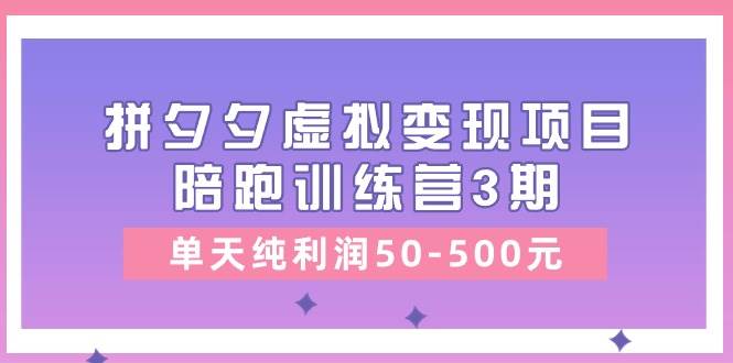 某收费培训《拼夕夕虚拟变现项目陪跑训练营3期》单天纯利润50-500元-星河网创