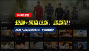 【新思路】短剧+网盘拉新，超简单，普通人每月躺赚1w+的小副业-星河网创