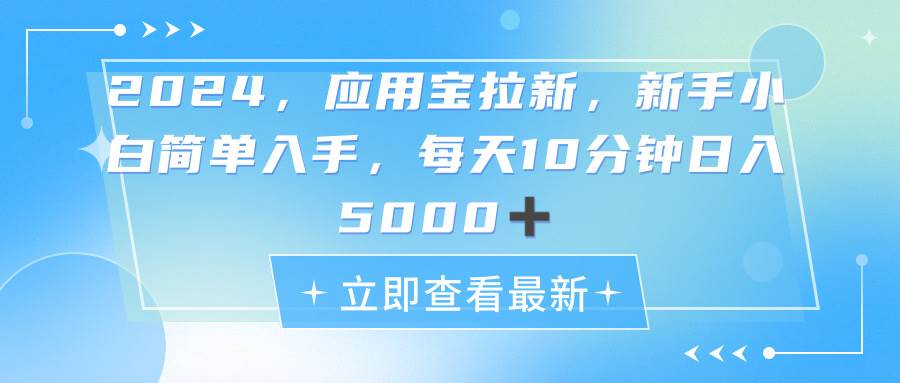 2024应用宝拉新，真正的蓝海项目，每天动动手指，日入5000+-星河网创