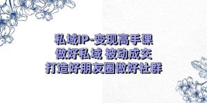 私域IP-变现高手课：做好私域 被动成交，打造好朋友圈做好社群（18节）-星河网创