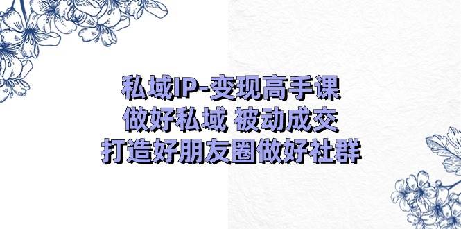 私域IP-变现高手课：做好私域 被动成交，打造好朋友圈做好社群（18节）-星河网创