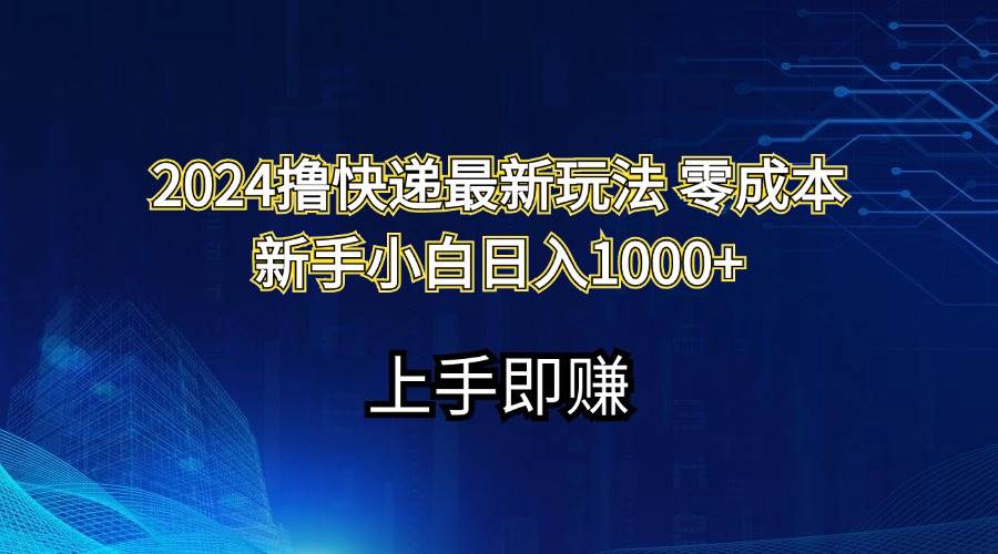2024撸快递最新玩法零成本新手小白日入1000+-星河网创