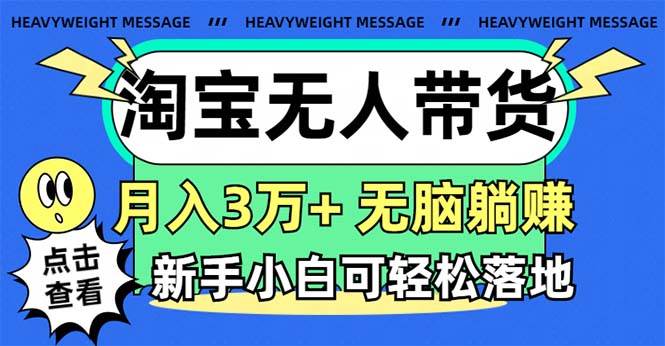 淘宝无人带货3.0高收益玩法，月入3万+，无脑躺赚，新手小白可落地实操-星河网创