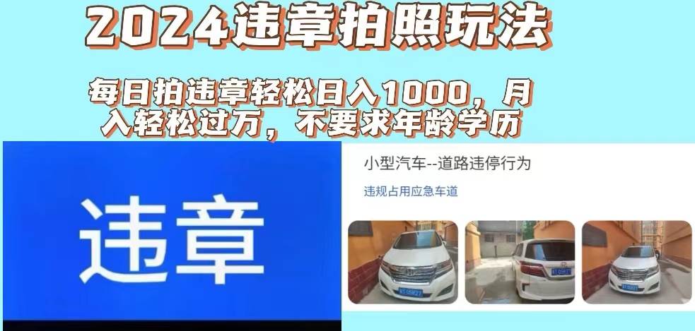 2024违章拍照新玩法，推广躺赚+拍照赚钱双模式，日入1000+-星河网创