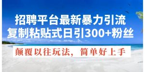 招聘平台最新暴力引流，复制粘贴式日引300+粉丝，颠覆以往垃圾玩法，简…-星河网创