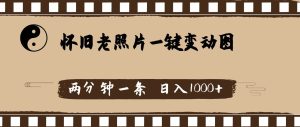 怀旧老照片，AI一键变动图，两分钟一条，日入1000+-星河网创