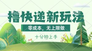 撸快递最新玩法，零成本，无上限做，日产1000+。课程看完就会-星河网创