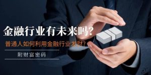 某付费文章：金融行业有未来吗？普通人如何利用金融行业发财?(附财富密码)-星河网创