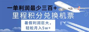 2024暑假利润空间巨大的里程积分兑换机票项目，每一单利润最少500-星河网创