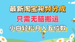 最新淘宝视频分成，只需无脑搬运，小白也能轻松月入五位数，可矩阵批量…-星河网创