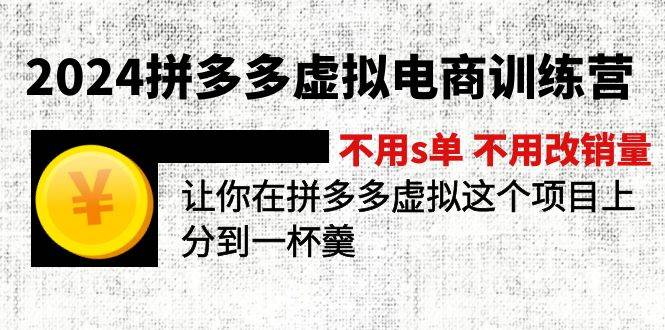 2024拼多多虚拟电商训练营 不s单 不改销量  做虚拟项目分一杯羹(更新10节)-星河网创