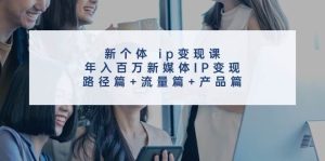 新个体 ip变现课，年入百万新媒体IP变现，路径篇+流量篇+产品篇-星河网创