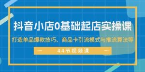 抖音小店0基础起店实操课，打造单品爆款技巧、商品卡引流模式与推流算法等-星河网创
