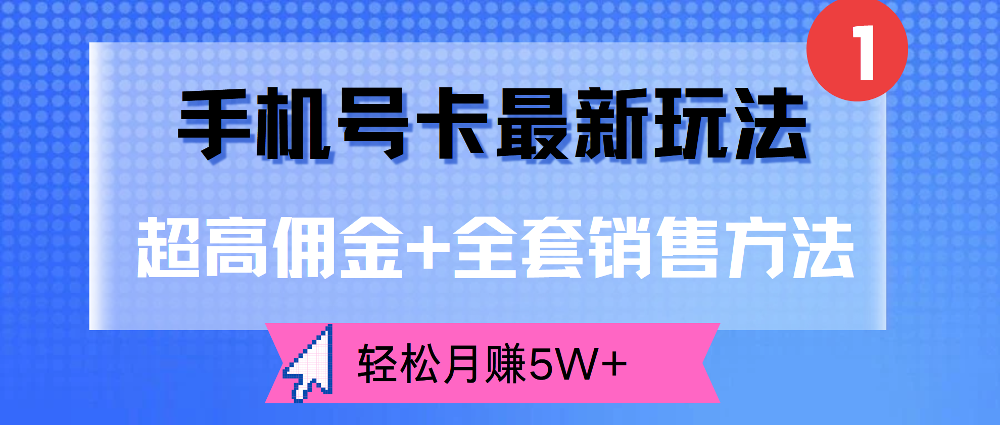 超高佣金+全套销售方法，手机号卡最新玩法，轻松月赚5W+-星河网创