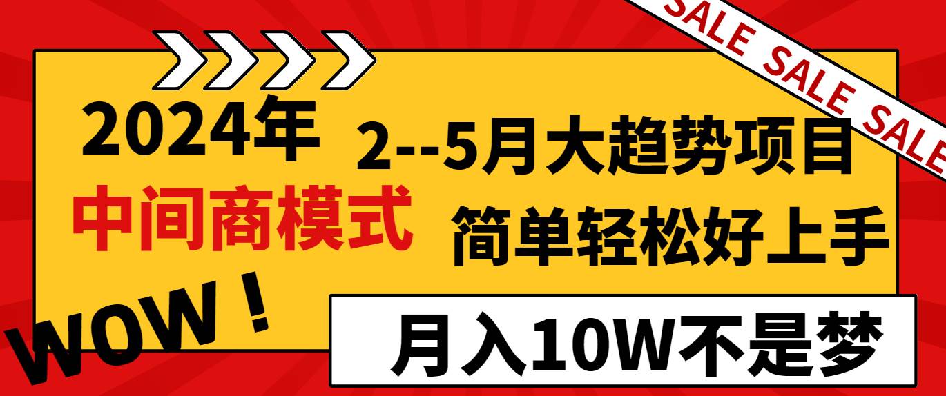 2024年2–5月大趋势项目，利用中间商模式，简单轻松好上手，轻松月入10W…-星河网创