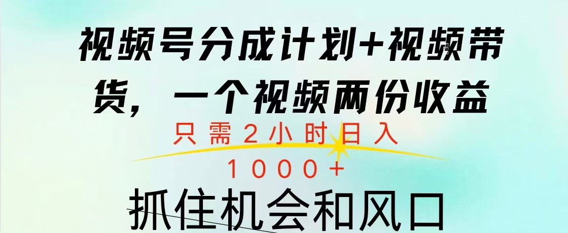 视频号橱窗带货, 10分钟一个视频, 2份收益,日入1000+-星河网创