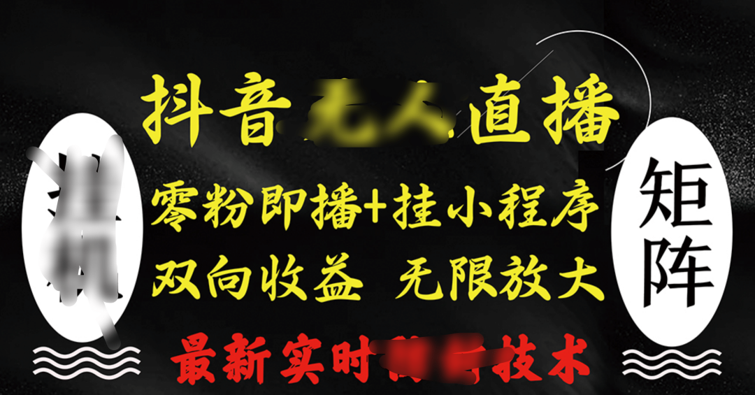 抖音无人直播最新独家玩法，小雪花+撸音浪双向收益，可矩阵放大-星河网创