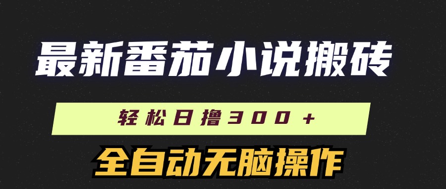 最新番茄小说搬砖，日撸300＋！全自动操作，可矩阵放大！-星河网创