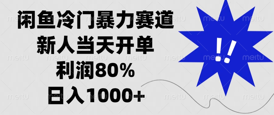 闲鱼冷门暴力赛道，利润80%，日入1000+新人当天开单，-星河网创