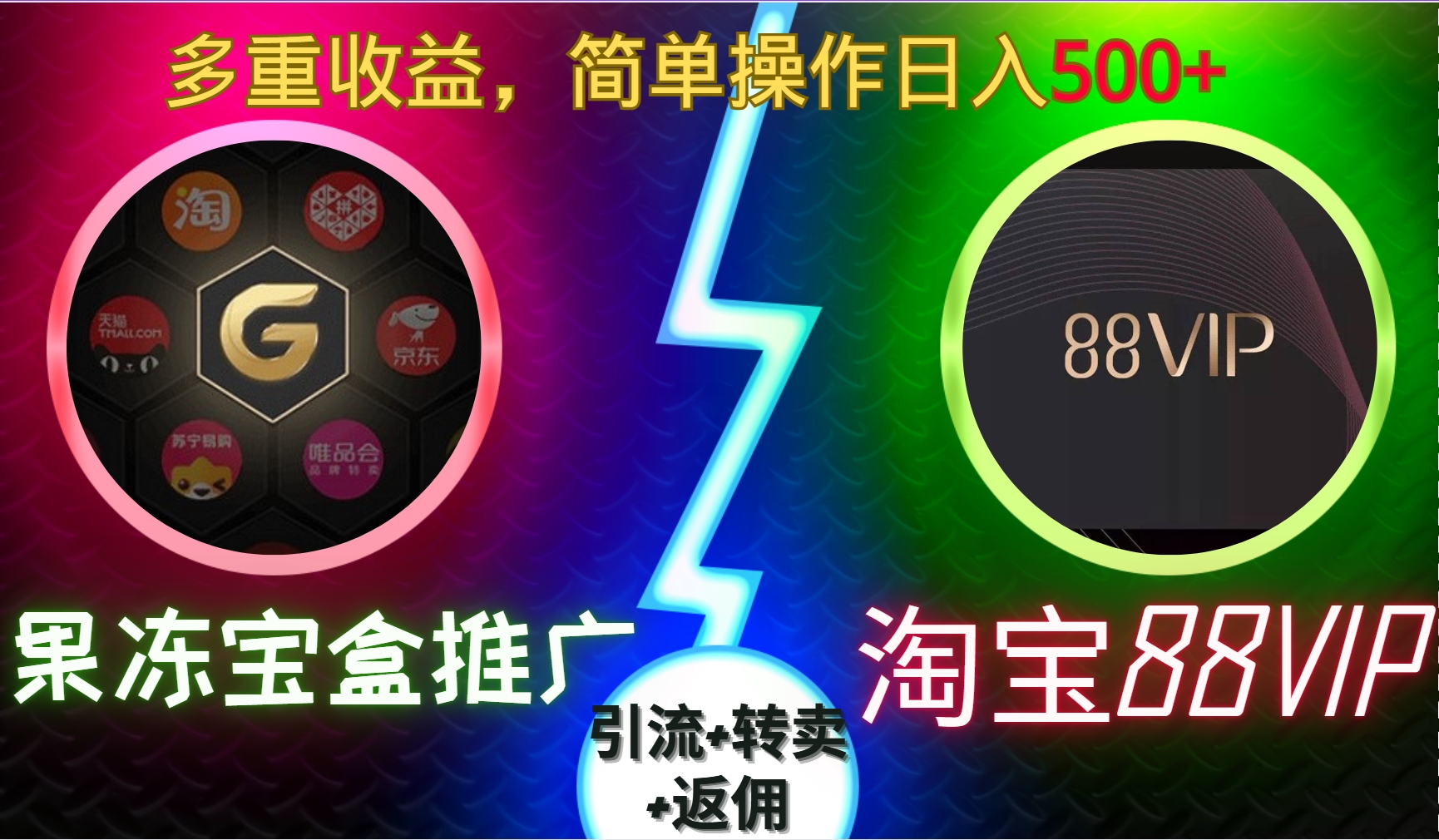 果冻宝盒推广88VIP，引流+转卖+返佣，多重收益，简单操作日入500+-星河网创