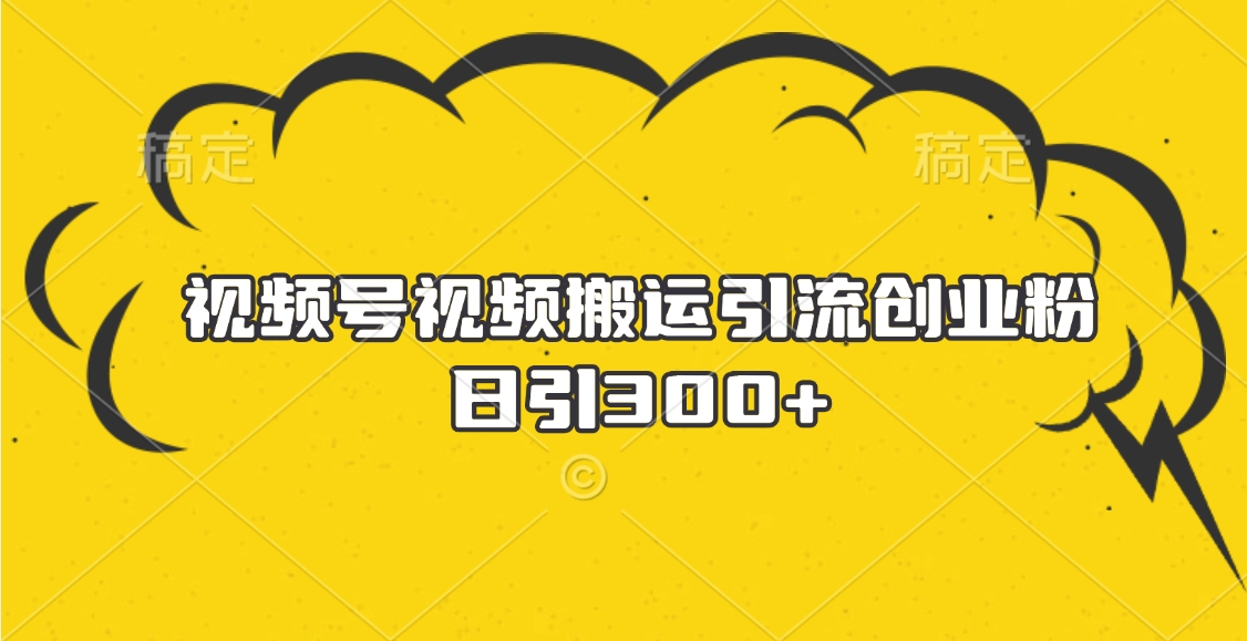 视频号视频搬运引流创业粉，日引300+-星河网创