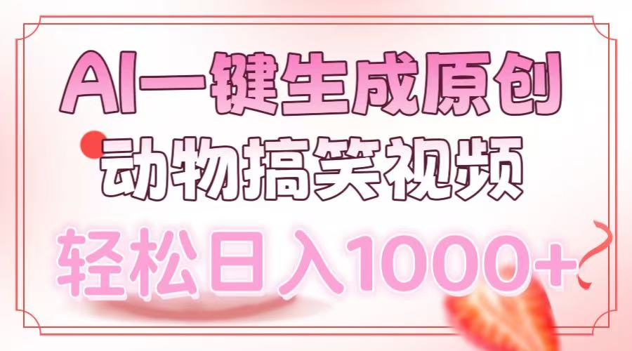 AI一键生成原创动物搞笑视频，轻松日入1000+-星河网创