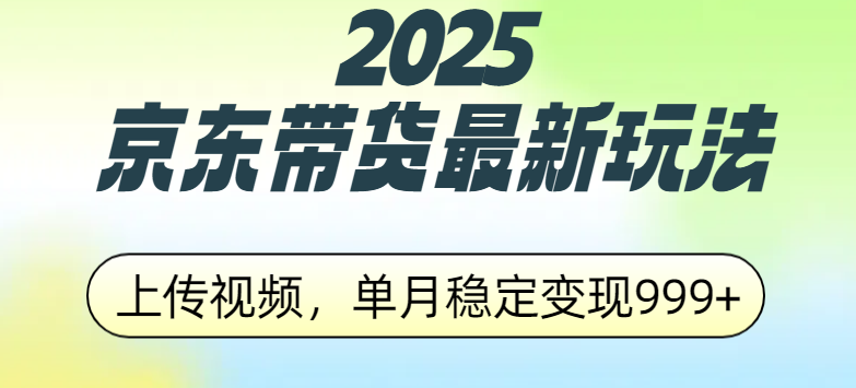 2025京东带货最新玩法,上传视频,单月稳定变现999+-星河网创