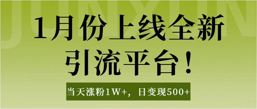 1月上线全新引流平台，当天涨粉1W+，日变现500+工具无脑涨粉，解放双手操作简单-星河网创