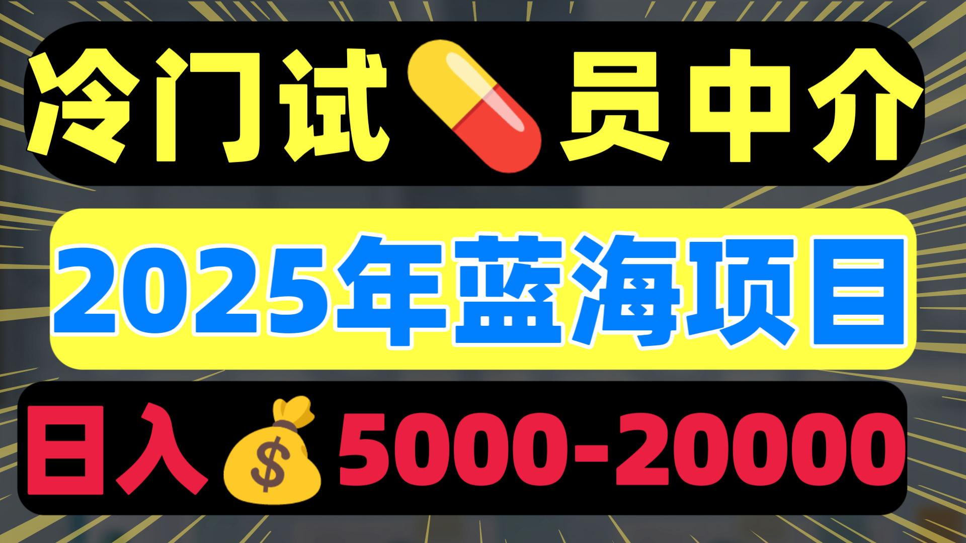 冷门暴力试药员中介日入5000+-星河网创