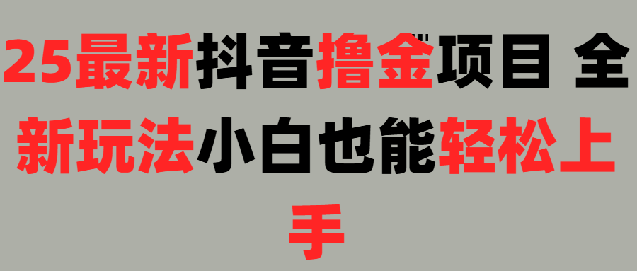 25最新抖音直播撸金项目，小白也能轻松上手！-星河网创