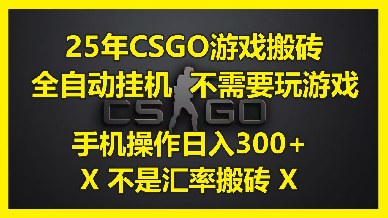25年CSGO游戏搬砖，全自动挂机，不需要玩游戏，手机操作日入300+。(不是汇率搬砖)-星河网创