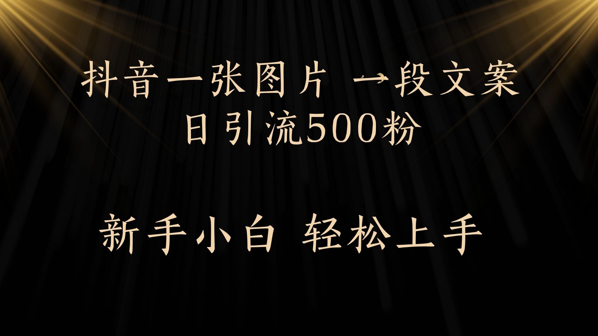 每天2分钟，抖音一张图片 一段文案日引流500粉-星河网创