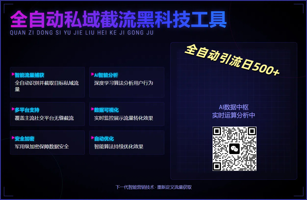 全自动私域截流黑科技工具——全自动引流日500+-星河网创