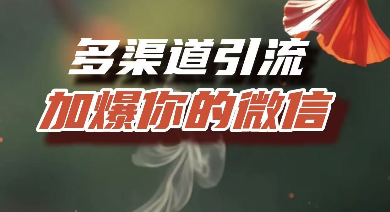多渠道引流，加爆你的微信，把流量导入到私域，这是每一个想要在互联网赚钱的人必须掌握的底层能力-星河网创