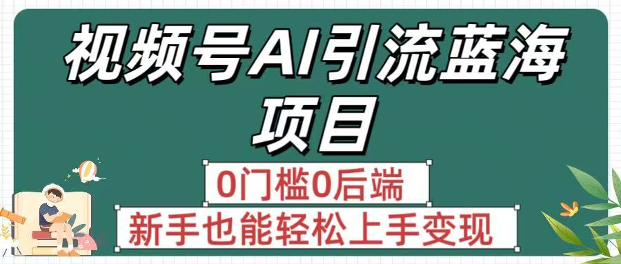 疯传！视频号AI引流蓝海项目，0门槛0后端，新手也能轻松上手变现-星河网创