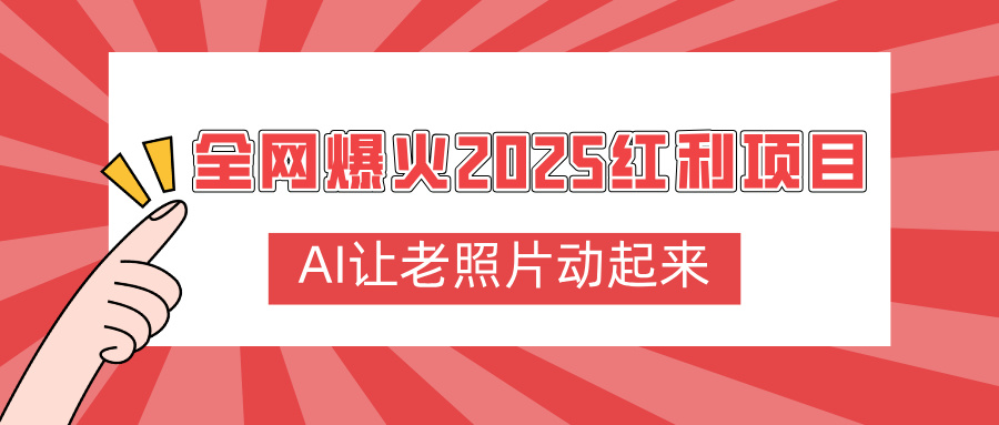 全网爆火2025红利项目，AI让老照片动起来，新手也能快速上手-星河网创