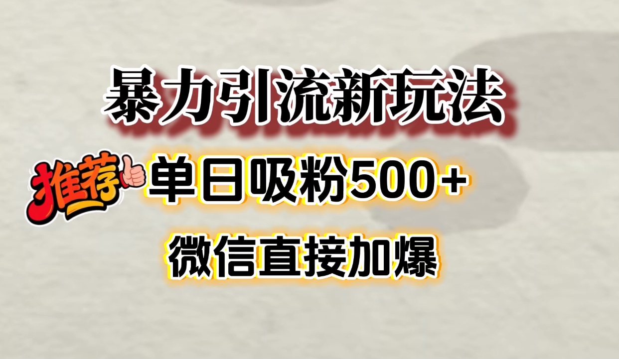 微信加爆的引流超级方法，单日吸粉500➕-星河网创