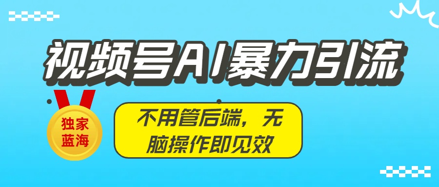 独家蓝海！视频号AI暴力引流：不用管后端，无脑操作即见效-星河网创