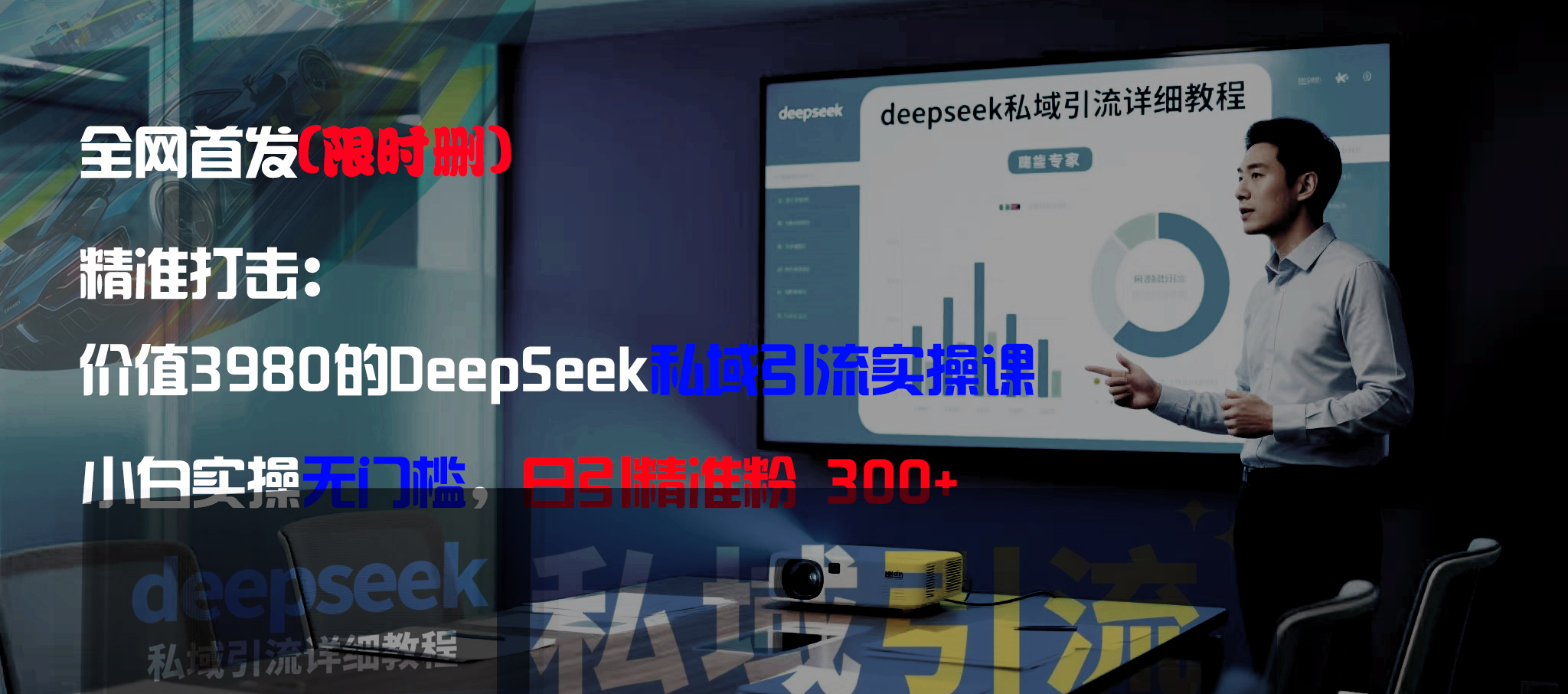 全网首发（限时删）精准打击：价值3980的DeepSeek私域引流实操课，小白实操无门槛，日引精准粉300+-星河网创