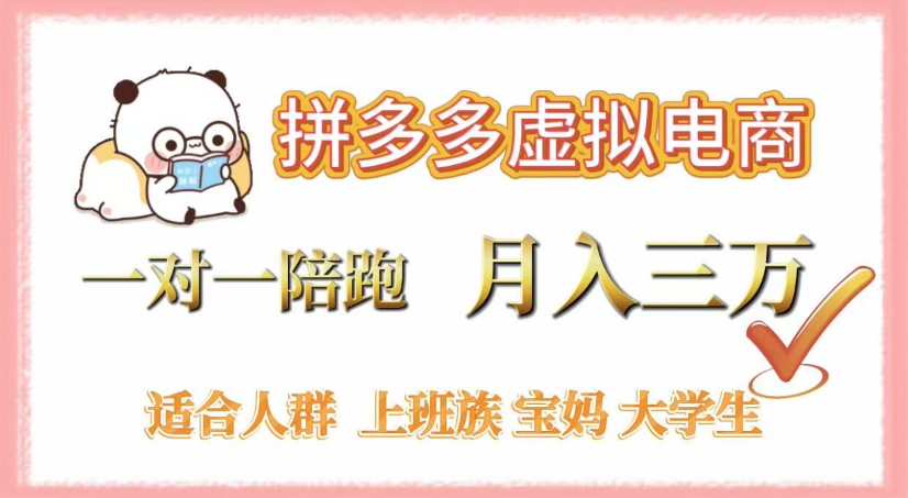 拼多多虚拟电商，0囤货，轻资产，无需发货，一对一陪跑，月入3万-星河网创