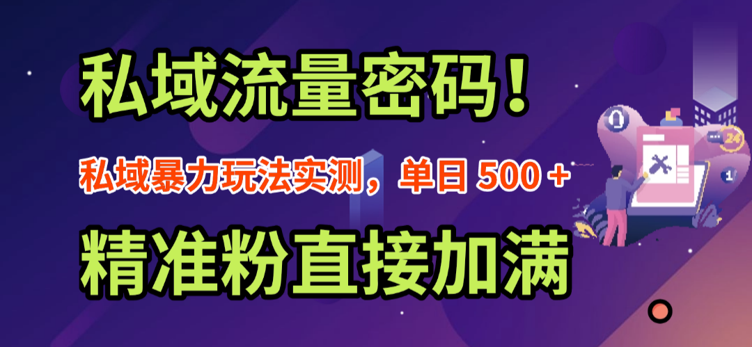 私域流量密码！私域暴力玩法实测，单日 500 + 精准粉直接加满-星河网创