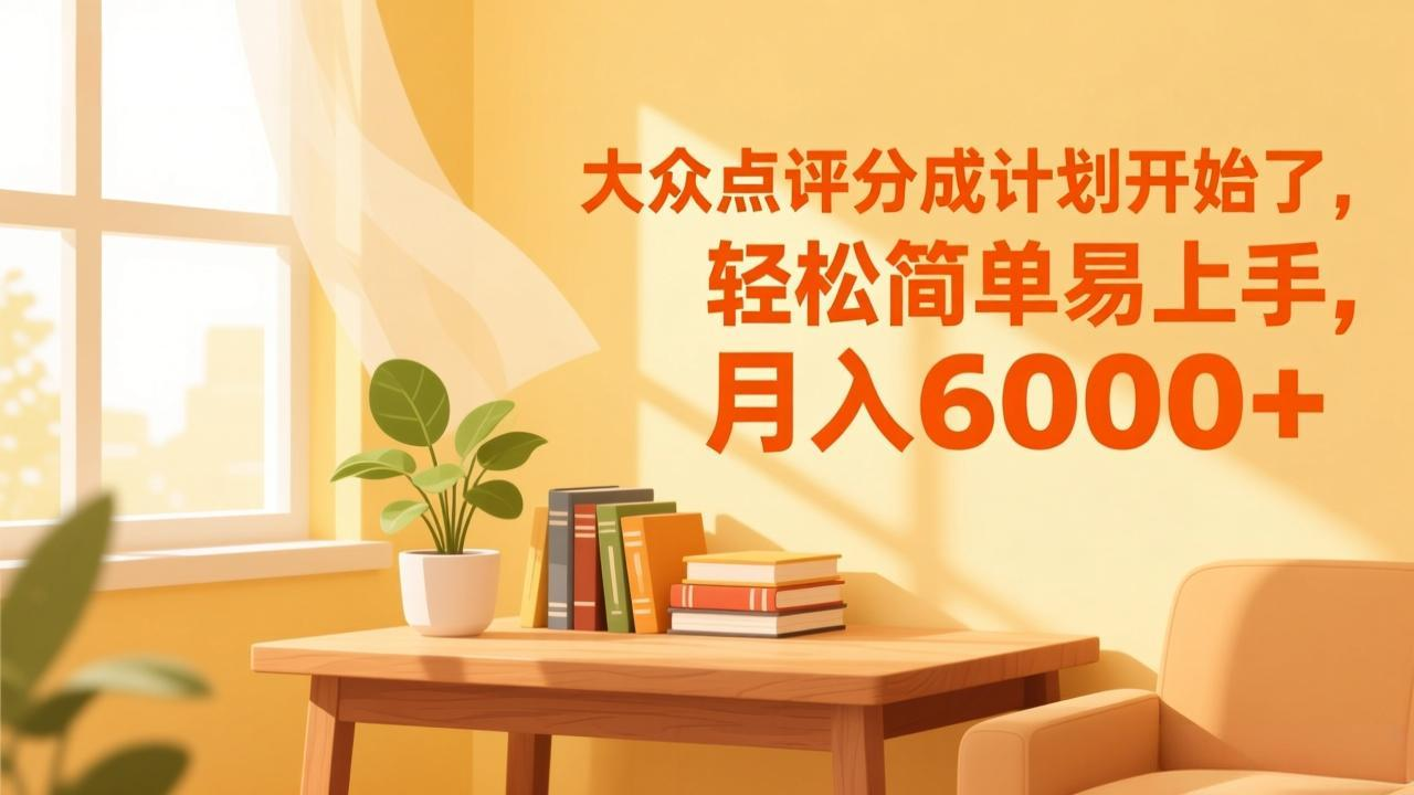大众点评分成计划开始了，轻松简单易上手，月入6000+-星河网创